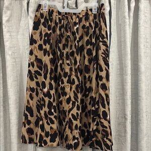 Leopard Print A-Line Skirt NWOT